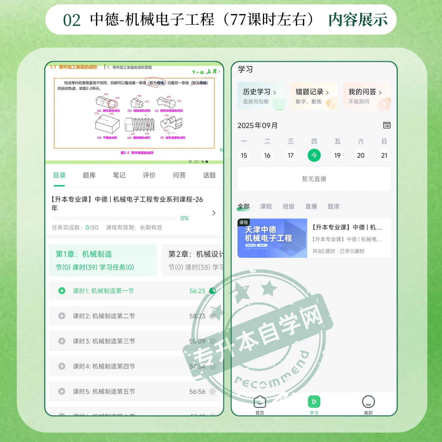 2026天津中德应用技术大学机械电子工程专升本正版网课-专升本自学网
